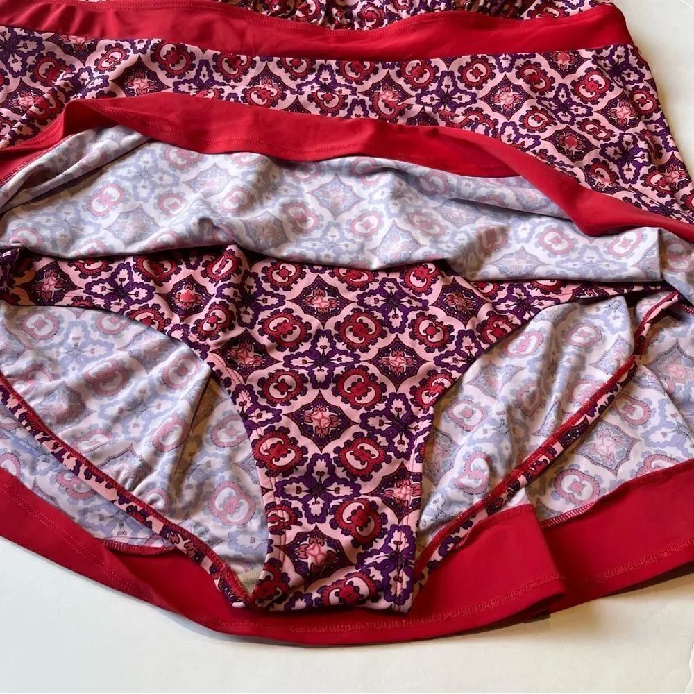 Swimsuits For All One Piece Swim Dress Size 30 Purple and Pink Print - Picture 7 of 14
